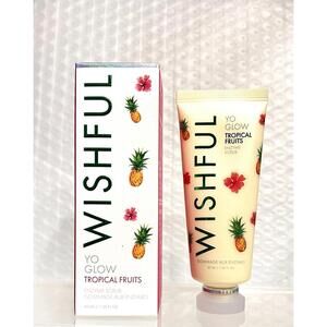 Wishful by Huda Beauty Yo Glow Enzyme Scrub Tropical Fruit (40ml) 1.35 fl oz New